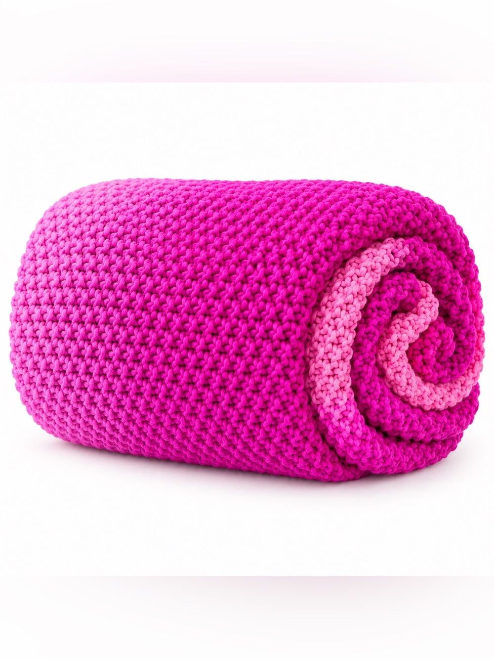 NWT Soft Knitted Throw Blanket in Ombré - pink magenta